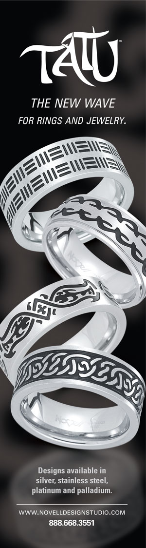 Stainless steel wedding rings by Novell.